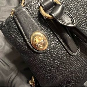 Coach classic black pebble leather Brooklyn carryall satchel